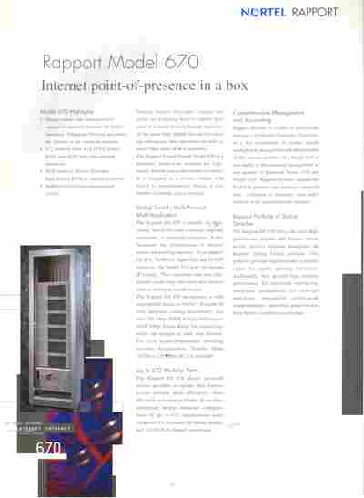 Буклет Nortel RAPPORT Model 670, 55-1771, Баград.рф